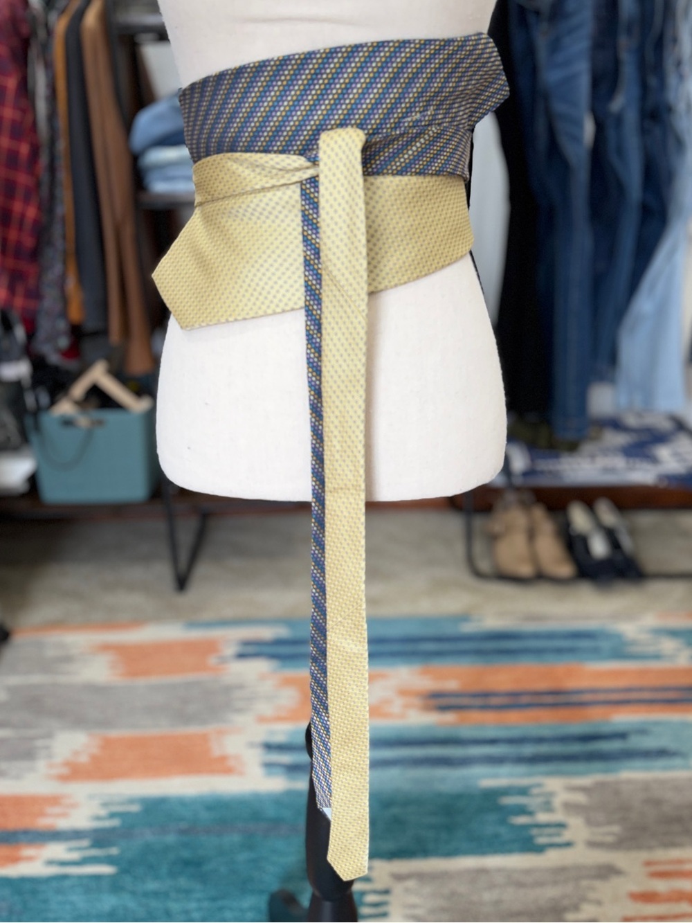 Tie Waist Belt Silk Ties Menswear - Picture 2 of 3
